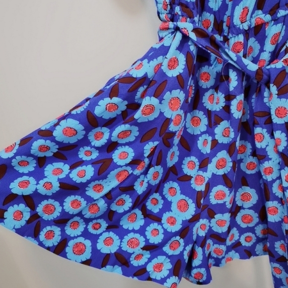 Kate Spade Blue Floral Romper Playsuit - Picture 3 of 7